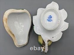 Antique 1864s Russian Imperial Porcelain Kuznetsov Riga Factory Pear Dish Rare