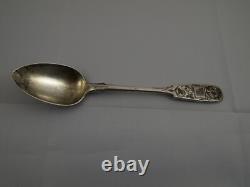 Antique 1865 Imperial Russian 84 Silver Niello Moscow Teaspoon