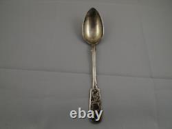 Antique 1865 Imperial Russian 84 Silver Niello Moscow Teaspoon