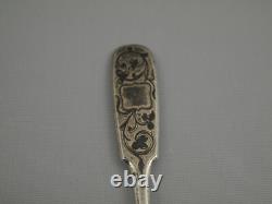 Antique 1865 Imperial Russian 84 Silver Niello Moscow Teaspoon