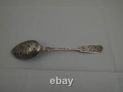 Antique 1865 Imperial Russian 84 Silver Niello Moscow Teaspoon
