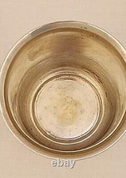 Antique 1889 Imperial Russian Silver 84 Hand Engraved Kiddush Cup Marked 49 Gram