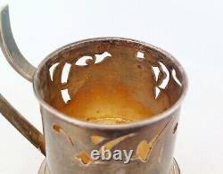 Antique 1890's Imperial Russia, Moscow? Silver Tea Glass Holder 3.75