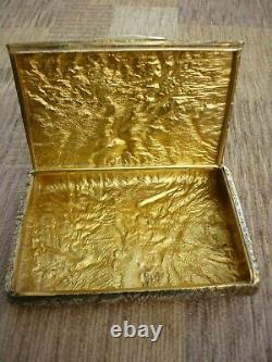 Antique 1900's Russian Imperial Silver 84 Gold / Ruby Samorodok Cigarette Case