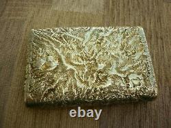 Antique 1900's Russian Imperial Silver 84 Gold / Ruby Samorodok Cigarette Case