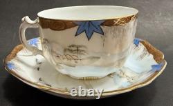 Antique 19C Imperial Russian GARDNER Porcelain Cup & Saucer Set