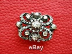 Antique 19c. Diamond Brooch 8-9k. Gold. Russian Royal Imperial Art. Handmade Lad