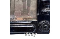 Antique 19thC Imperial Russian Carved Wooden Frame With Victorian Glass Portrait