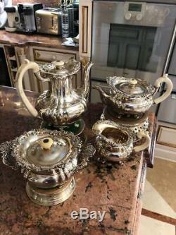 Antique 19thC Imperial Russian Solid Silver 4PS Tea&Coffee Set, Sazikov c1839