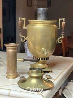 Antique 19th C Large Imperial Russian Sergey Rudakov Tula Brass Charcoal Samovar