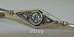 Antique 19th Century Imperial Russian 14k Gold Diamonds Tie Pin Brooch c1880's