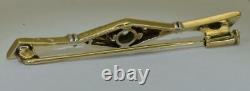 Antique 19th Century Imperial Russian 14k Gold Diamonds Tie Pin Brooch c1880's