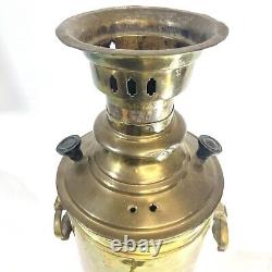 Antique 19th Century Imperial Russian Brass Tea Samovar Urn 18 Tall with Marking