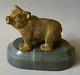 Antique 19th Century Russian Imperial Gilt Bronze Bear Marble Base Paperweight