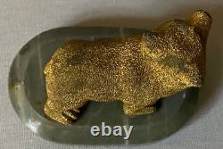 Antique 19th Century Russian Imperial Gilt Bronze Bear Marble Base Paperweight