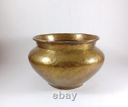Antique 19th Century Russian Imperial Hammered Brass Copper Jardiniere 6.5X4.25
