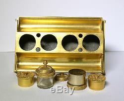 Antique 19th century Royal Empire Russian Inkwell of Gilt Bronze