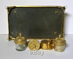 Antique 19th century Royal Empire Russian Inkwell of Gilt Bronze