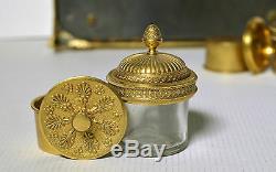 Antique 19th century Royal Empire Russian Inkwell of Gilt Bronze