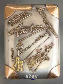 Antique 20th Original Rare Russian Imperial Gilt 84 Silver cigarette case 209gr