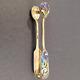 Antique 2 7/8 Sugar Tongs Imperial Russian Cloisonné Enamel 84 Silver