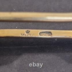 Antique 2 7/8 Sugar Tongs Imperial Russian Cloisonné Enamel 84 Silver