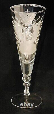 Antique Alexander I Romanov Royalty Russian Imperial Eagle Military Glass Goblet