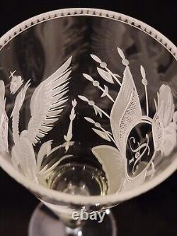 Antique Alexander I Romanov Royalty Russian Imperial Eagle Military Glass Goblet