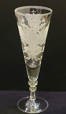 Antique Alexander I Romanov Royalty Russian Imperial Eagle Military Glass Goblet