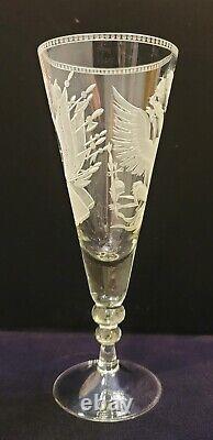 Antique Alexander I Romanov Royalty Russian Imperial Eagle Military Glass Goblet