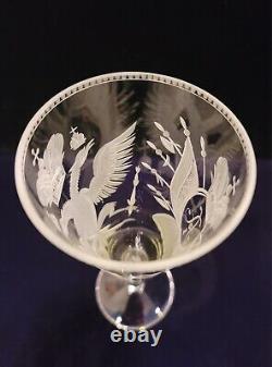 Antique Alexander I Romanov Royalty Russian Imperial Eagle Military Glass Goblet