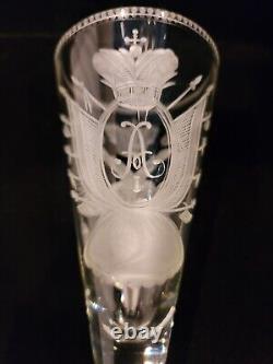 Antique Alexander I Romanov Royalty Russian Imperial Eagle Military Glass Goblet