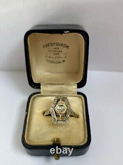 Antique Amazing Imperial Russian Faberge Diamond Ring 14k 56 Gold Author's