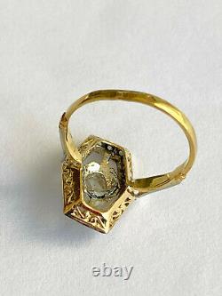 Antique Amazing Imperial Russian Faberge Diamond Ring 14k 56 Gold Author's