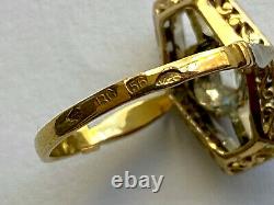 Antique Amazing Imperial Russian Faberge Diamond Ring 14k 56 Gold Author's