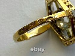 Antique Amazing Imperial Russian Faberge Diamond Ring 14k 56 Gold Author's