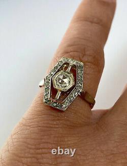 Antique Amazing Imperial Russian Faberge Diamond Ring 14k 56 Gold Author's