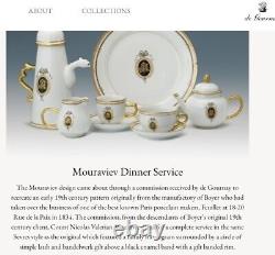 Antique Armorial Porcelain Plate Feuillet Boyer Russian Royal Crown Prince Crest