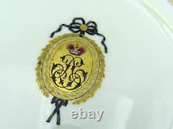 Antique Armorial Porcelain Plate Feuillet Boyer Russian Royal Crown Prince Crest