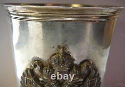 Antique Big Cup Silver 84 Lyubavin Imperial Russian Double Headed Eagle