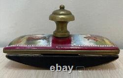Antique Bronze Paperweight Enamel Russian Imperial USSR Paint Art Angel Rare 19c