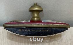 Antique Bronze Paperweight Enamel Russian Imperial USSR Paint Art Angel Rare 19c