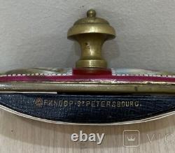 Antique Bronze Paperweight Enamel Russian Imperial USSR Paint Art Angel Rare 19c