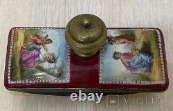Antique Bronze Paperweight Enamel Russian Imperial USSR Paint Art Angel Rare 19c