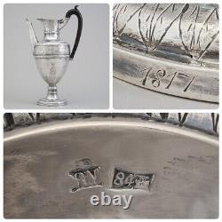 Antique C1817 Imperial Russian Judaica 84 Silver Serving Spoon & Fork Fish Aet