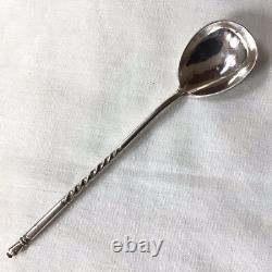 Antique C1860 Imperial Russian Moscow 84 Zol Solid Silver Spoon With Twist Stem