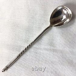 Antique C1860 Imperial Russian Moscow 84 Zol Solid Silver Spoon With Twist Stem
