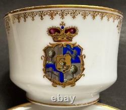 Antique Chinese Armorial Cup & Saucer for Imperial Russian Gagarin Family