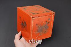 Antique Chinese Red Lacquer Tea Caddy Box with Russian Imperial Double Eagle 19thC