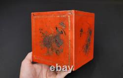 Antique Chinese Red Lacquer Tea Caddy Box with Russian Imperial Double Eagle 19thC